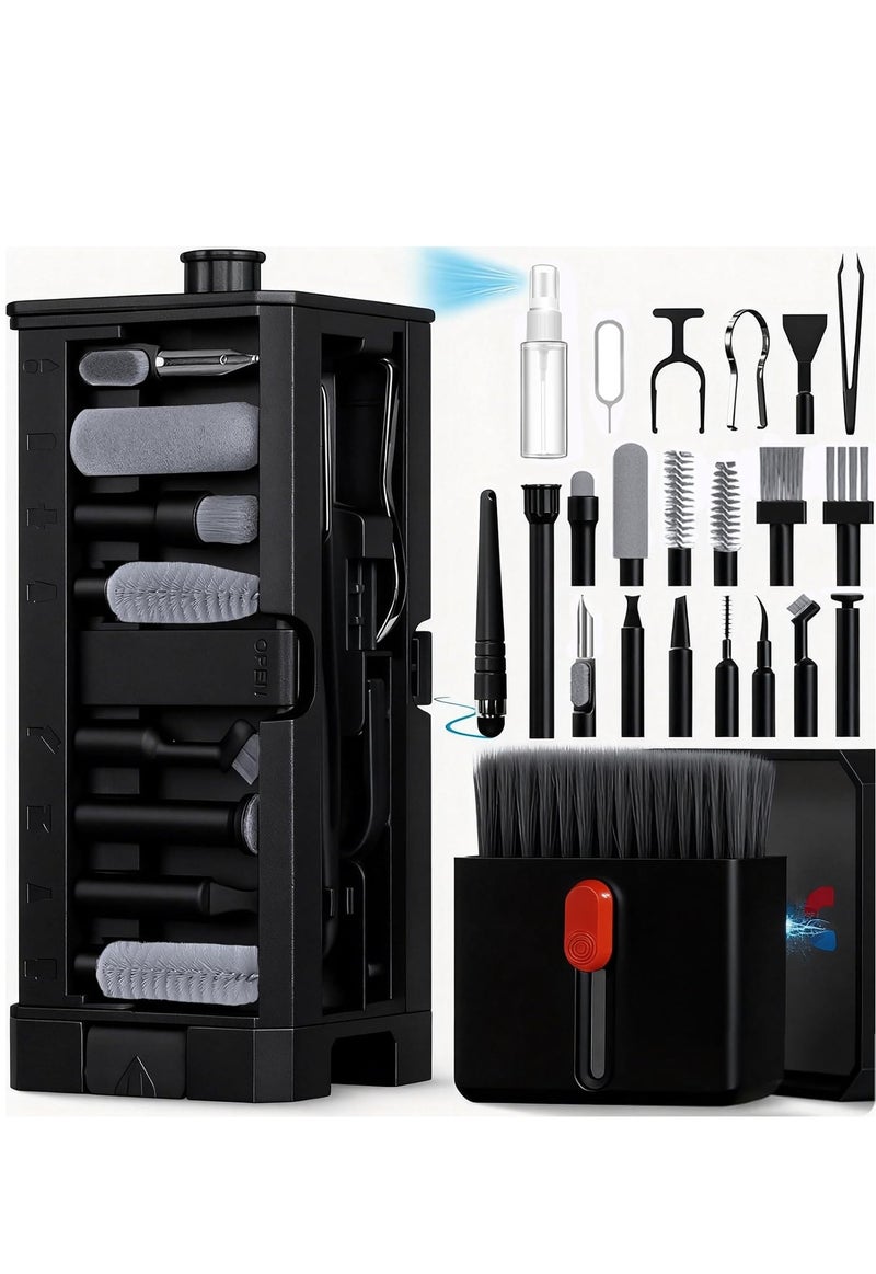 Necomi 32-in-1 Electronic Cleaner Kit, Portable Multifunctional Cleaning Tool, Cleaning kit with Charging Port Cleaner, Stylus Pen, SIM Tool, Keyboard Brush, Speaker Brush, Electronic Cleaning kit for iPhone, AirPods, iPad, Keyboard, MacBook, Earbud, Camera Lens - Image 1